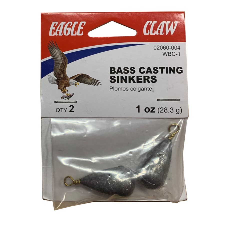 Eagle Claw Bass Casting Sinker, Lead Size 1 oz.