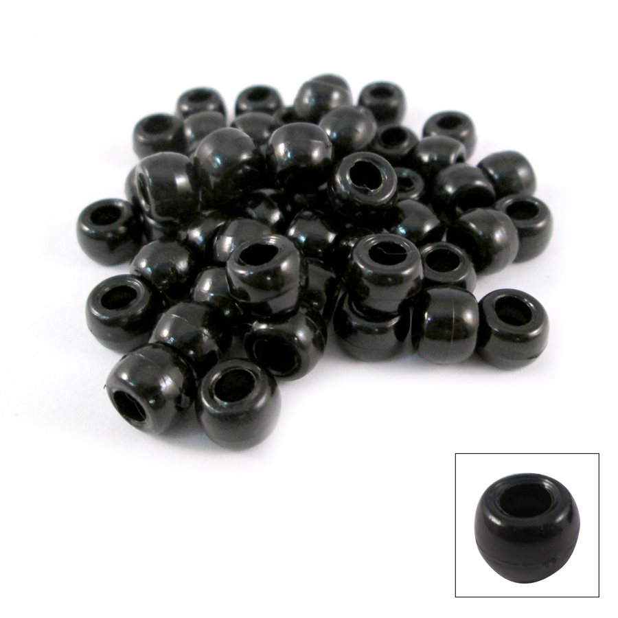 Plastic Crow Beads Black