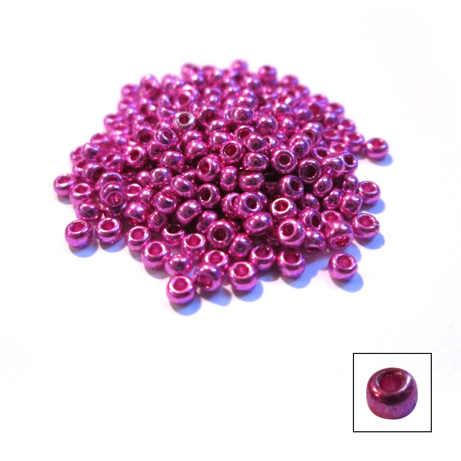 Glass Seed Beads Metallic Pink