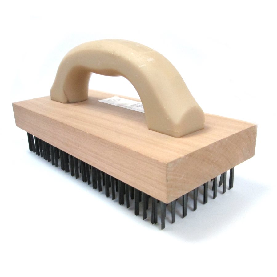 Butcher Block Wire Brush (Wood Handle)