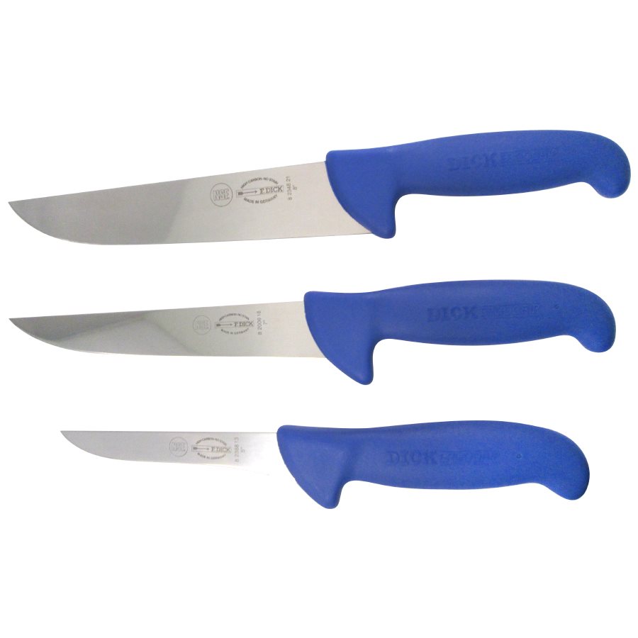 3 Piece Knife Set (5" Narrow Boning, 7" Sticking, 8" Butcher Knives)