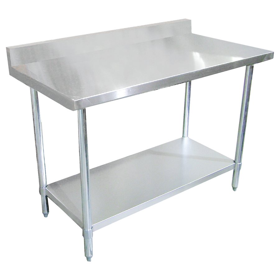 Stainless Steel Work Table - with 4" Backsplash (30" x 72") 30 X 72 Stainless Steel Table With Backsplash