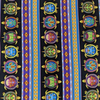 Fabric - Ind. Turtles (Stripe) #31001 - Black
