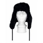 Fur Hat, Black Leather W/ Sheared Beaver - Large