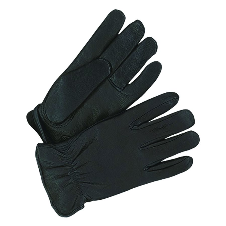 Deerskin Leather Gloves Men's, Black, Lined (XLarge)