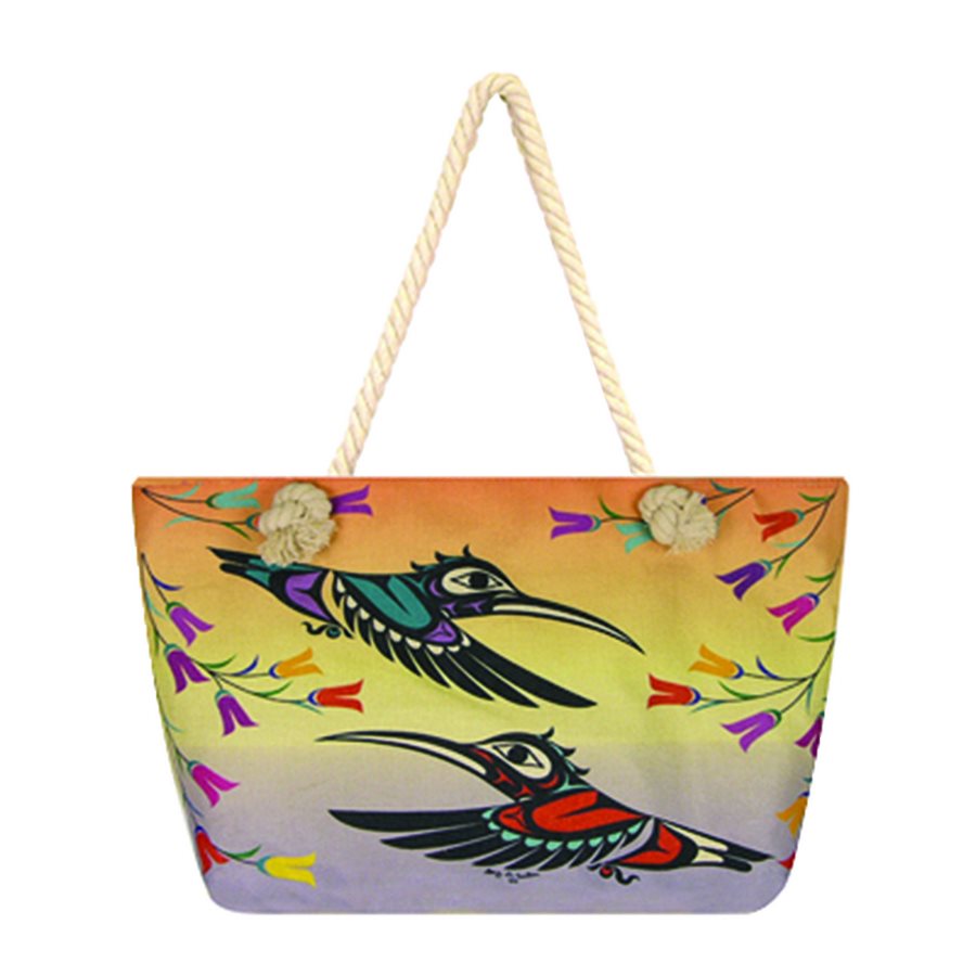 Cotton Rope Beach Bag Hummingbird