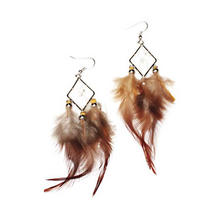Diamond Dream Catcher Earring Kit W/Feathers