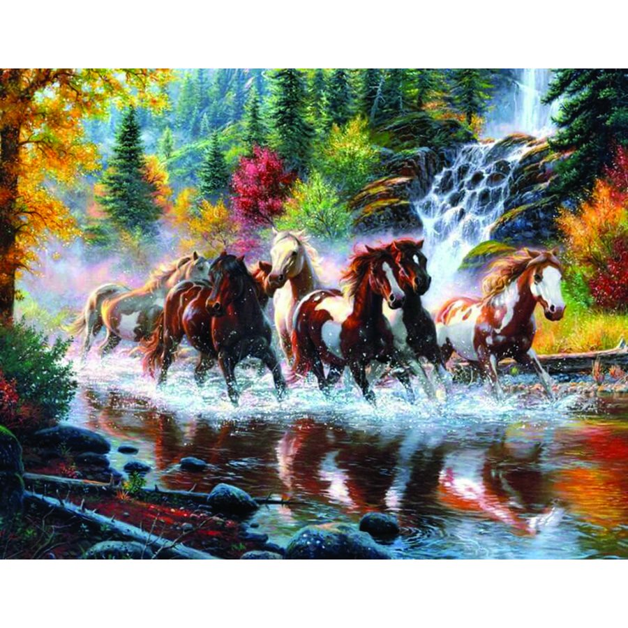 Diamond Painting Kit 30 x 40 Horses Running