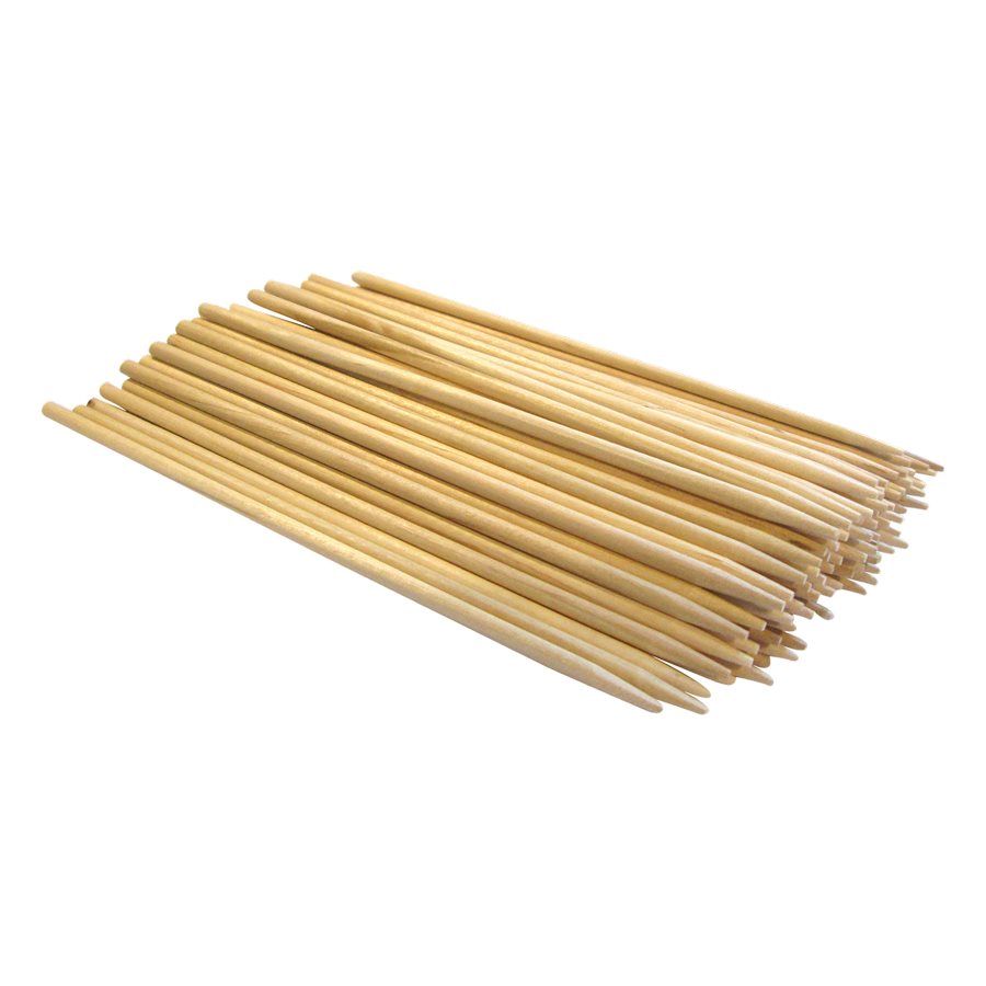Wood Skewers Birch, 6" x 11/64" (100 Skewers)