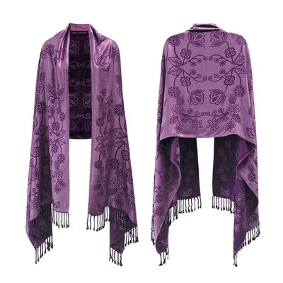 Shawl - Ojibwe Florals (Light Purple)